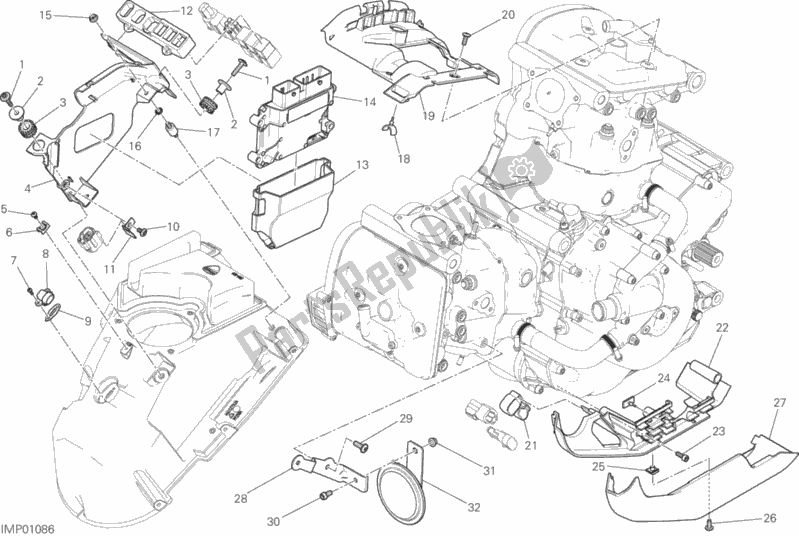 All parts for the Engine Control Unit of the Ducati Monster 821 USA 2019